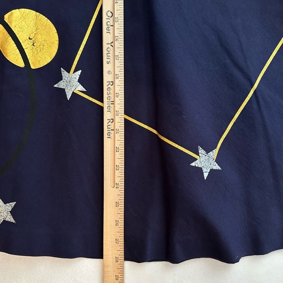 Girdear Celestial Constellation Stars Moon High Waisted A Line Full Skirt 2 blue - Picture 3 of 8